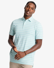 Load image into Gallery viewer, Southern Tide Men's SS Ryder Heather Bombay Striped Performance Polo